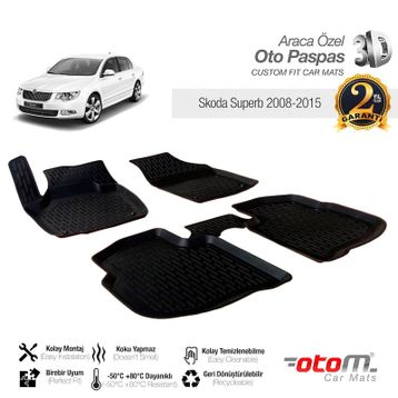 Rizline Skoda SuperB 3D Havuzlu Paspas