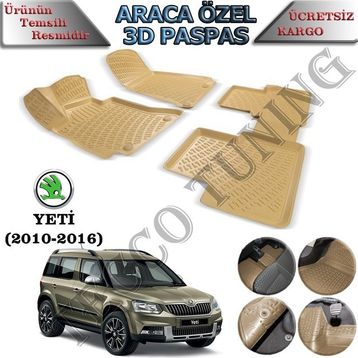 Rizline Skoda Yeti 2010-2016 3D Havuzlu Paspas