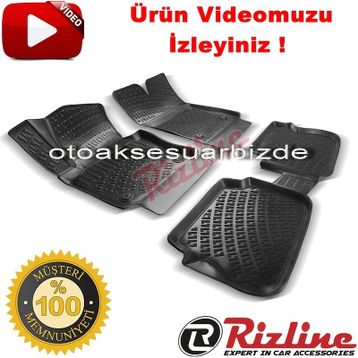 Rizline Volkswagen Caddy 2003 2010 Siyah 3D Havuzlu Paspas