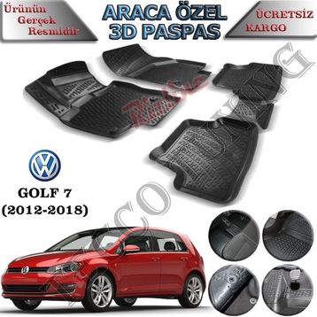 Rizline Volkswagen Golf 7 2012-2018 3D Havuzlu Paspas