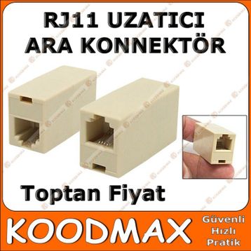 Rj11 Ara Dişi-Dişi 6p/4c Telefon Kablo Uzatma Aparatı Konnektör