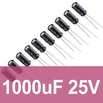 Robocombo 1000uF 25V 10 Adet Elektrolitik Kondansatör