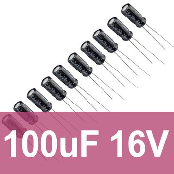 Robocombo 100uF 16V 10 Adet Elektrolitik Kondansatör