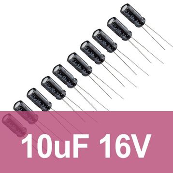 Robocombo 10uF 16V 10 Adet Elektrolitik Kondansatör
