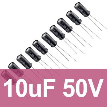 Robocombo 10uF 50V 10 Adet Elektrolitik Kondansatör