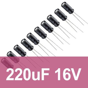 Robocombo 220uf 16V 10 Adet Elektrolitik Kondansatör