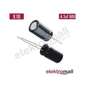 Robocombo 4.7uf 50V 10 Adet Elektrolitik Kondansatör