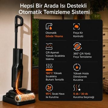 Roborock F25 Steam Şarjlı Dikey Süpürge