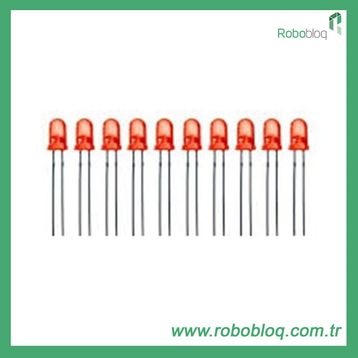 Robot Diyar Kırmızı 5 mm 10 Adet Led Paketi