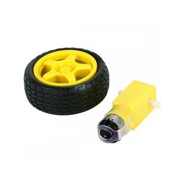 Robot Diyarı 6 V 250 RPM Motor ve Tekerlek Seti