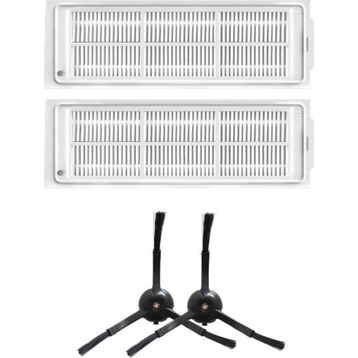 Robotyedek Xiaomi Mop 2 Pro Siyah Uyumlu 4 Parça Yedek Hepa Filtre ve Yan Fırça