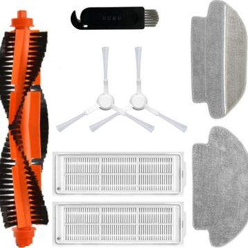 Robotyedek Xiaomi Mop Pro Styj02ym Beyaz Uyumlu 8 Parça Set Yedek Fırça Hepa Filtre Mop