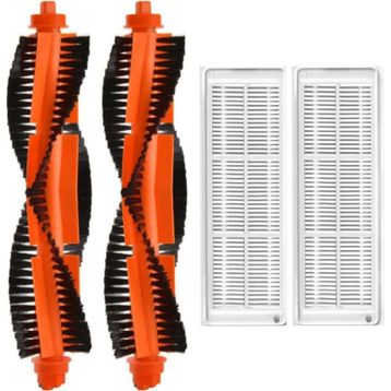 Robotyedek Xiaomi Mop Pro Styj02ym Siyah Uyumlu 4 Parça Yedek Ana Fırça ve Hepa Filtre