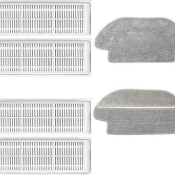 Robotyedek Xiaomi Mop Pro Styj02ym Siyah Uyumlu 6 Parça Yedek Hepa Filtre ve Mop