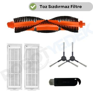 Robotyedek Xiaomi Mop Pro Styj02ym Siyah Uyumlu 6 Parça Yedek Mopsuz Fırça Hepa Filtre