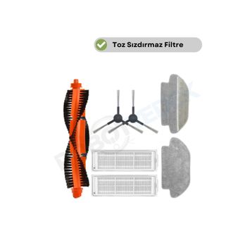 Robotyedek Xiaomi Mop Pro Styj02ym Siyah Uyumlu 7 Parça Set Yedek Fırça Hepa Filtre Mop