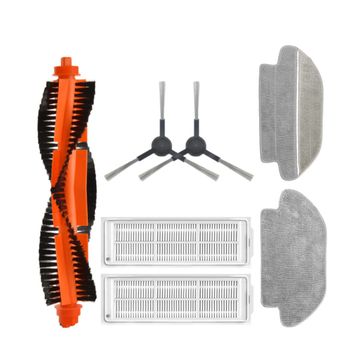 Robotyedek Xiaomi Mop Pro Styj02ym Siyah Uyumlu 8 Parça Set Yedek Fırça Hepa Filtre Mop