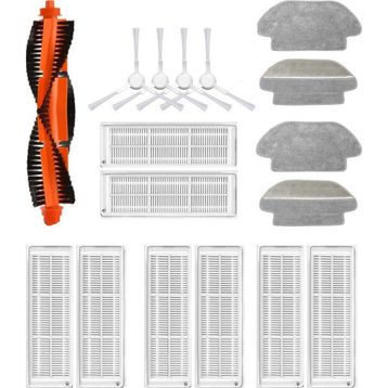 Robotyedek Xiaomi Mop ProStyj02ym Beyaz Uyumlu 17 Parça Set Yedek Fırça Hepa Filtre Mop