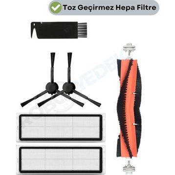 Robotyedek Xiaomi Vacuum Mop 2 Ultra Uyumlu 6 Parça Yedek Mopsuz Fırça Filtre