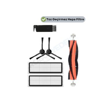 Robotyedek Xiaomi Vacuum Mop 2 Ultra Uyumlu 6 Parça Yedek Mopsuz Fırça Filtre