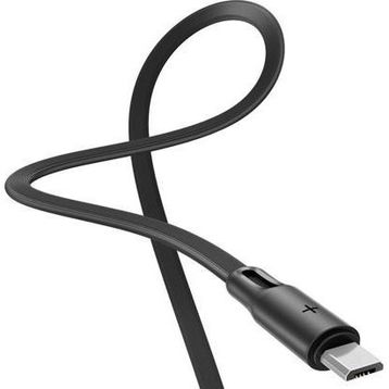 Rock S1 Flat Yassı 1 mt 2A Siyah Micro USB Şarj ve Data Kablosu