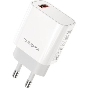 Rock T48 Space Single 18 W Qc 3.0 Beyaz Mini Seyahat Şarj Cihazı