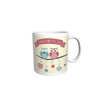 Rock'n Fox Baykuş Tasarımlı İsme Kişiye Özel Kupa Bardak