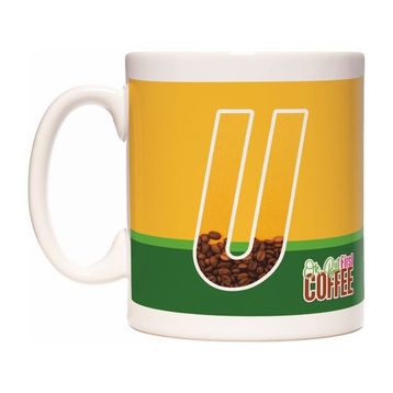 Rock'n Fox Ü Harfli Kahve Tasarımlı Baş Harf First Coffee Kupa Bardak