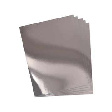 Roco Paper Metalik Aynalı 200 GR 50x70 CM Gümüş Fon Kartonu