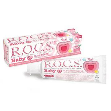 Rocs 35 ml 0-3 Yaş Elma Püresi Tadında Florürsüz Diş Macunu