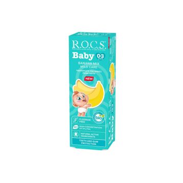 Rocs Baby Muz Püresi 0-3 Yaş Florürsüz 35 ml Yutulabilir Diş Macunu