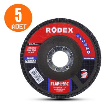 Rodex 115 Mm 80 Kum Flap Disk Zımpara