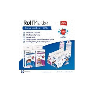 Roll 10'lu 1 Kutu Erkek Çocuk Cerrahi Maskesi