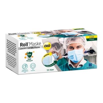 Roll 50'li 3 Katlı Telli Cerrahi Maske