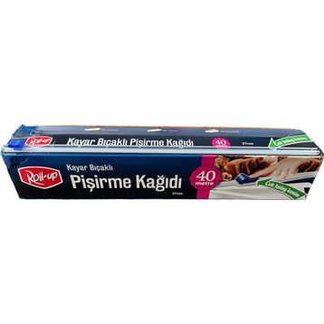 Roll-Up 37 cm 40 mt Kayar Bıçaklı Beyaz Yağlı Fırın Tepsi Pişirme Kızartma Kağıdı