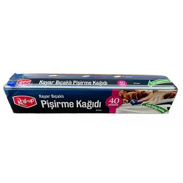 Roll-Up 37 cm 40 mt Kayar Bıçaklı Beyaz Yağlı Fırın Tepsi Pişirme Kızartma Kağıdı
