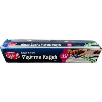 Roll-Up 37 cm 40 mt Kayar Bıçaklı Beyaz Yağlı Fırın Tepsi Pişirme Kızartma Kağıdı