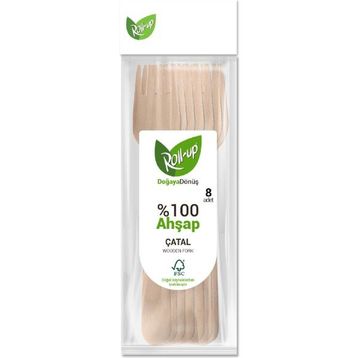 Roll Up 8'li Doğaya Dönüş Ahşap Çatal