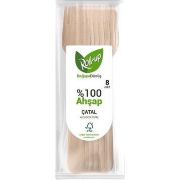 Roll Up 8'li Doğaya Dönüş Ahşap Çatal