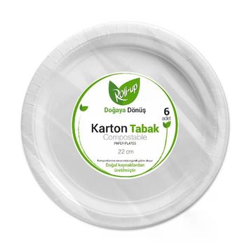 Roll Up Doğaya Dönüş 22 cm 6'lı Karton Tabak