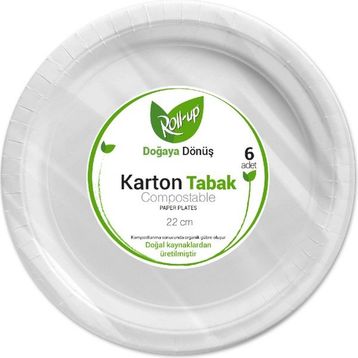Roll Up Doğaya Dönüş 22 cm 6'lı Karton Tabak