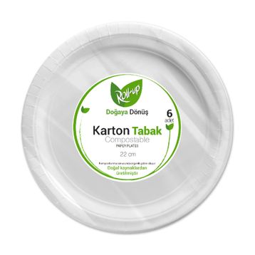 Roll Up Doğaya Dönüş 22 cm 6'lı Karton Tabak