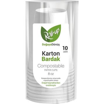 Roll Up Doğaya Dönüş Karton 10'lu Bardak