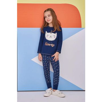 RolyPoly Lacivert Kız Çocuk Pijama Takımı