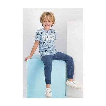 RolyPoly Mavi Erkek Çocuk Pijama Takımı
