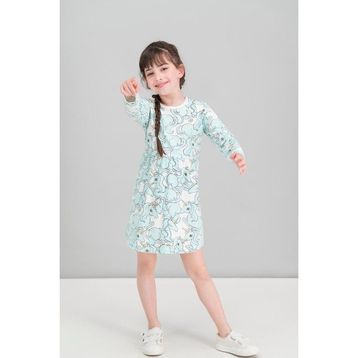RolyPoly Unicorn Krem-Nil Yeşili Kız Çocuk Elbise