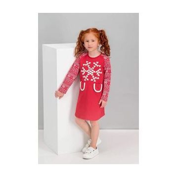RolyPoly We Love Snow Kırmızı Kız Çocuk Cepli Elbise