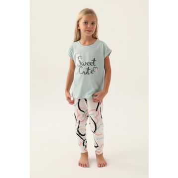 RolyPoly Yeşil Kız Çocuk Pijama Takımı