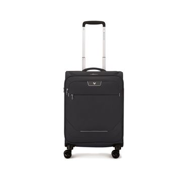 Roncato Joy Trolley Expandable Nero Kabin Boy Siyah Çekçekli Kumaş Valiz