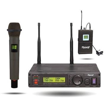 Roof R-1200E-Y UHF Kablosuz El ve Yaka Mikrofonu